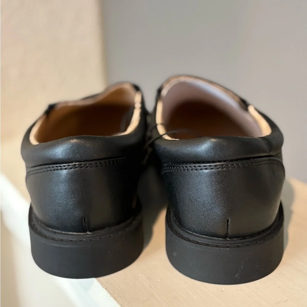 New Kids' Landyn Slip-On Dress Shoes - Cat & Jack Black Big Kid Sz 4